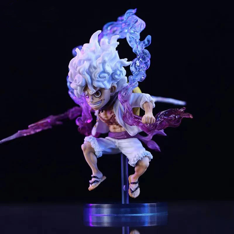 10Cm Mini One Piece Luffy Gear 5 Action Figure Sun God Nika Statue Anime Figurine Pvc Model Doll Collection Toy Gift Kids